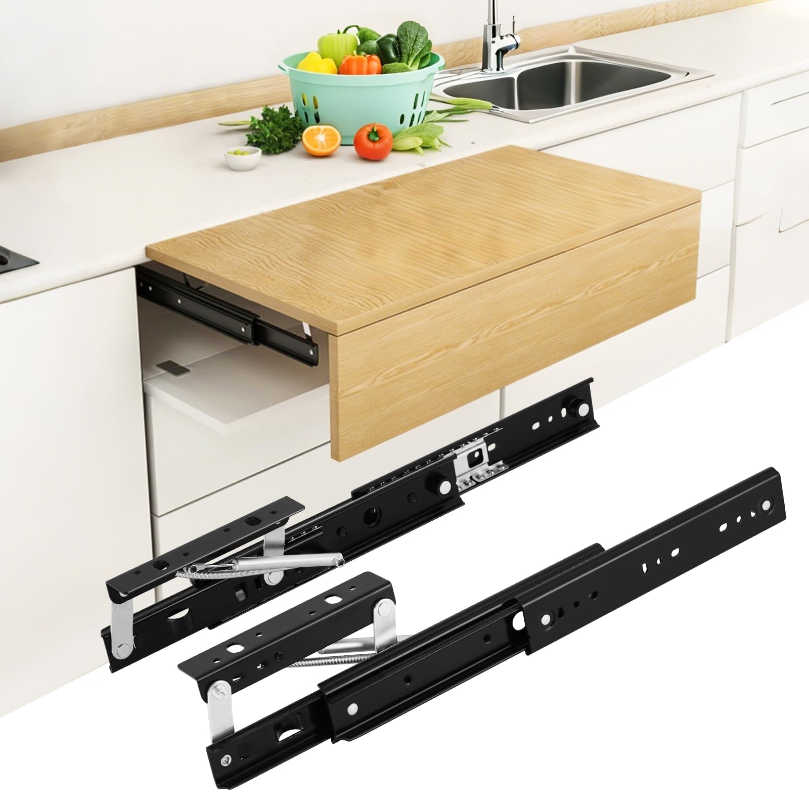 Système de levage push-pull et glissières de tiroir dissimulées