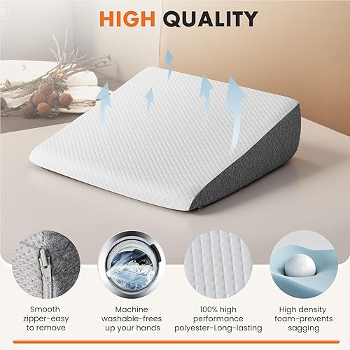 Miniatura 4 de Almohada de cuña Sweetcrispy, almohada corporal para apnea del sueño, alivio del dolor de cuello, después de la cirugía, comodidad para dormir,
