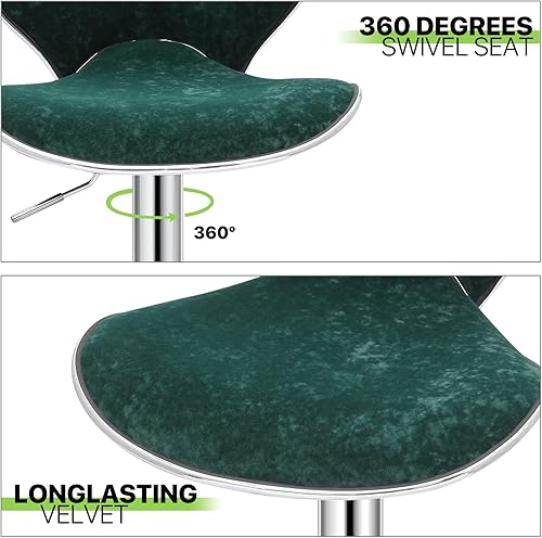 Miniatura 38 de Magshion Juego de 4 taburetes de bar giratorios ajustables de piel sintética para mostrador de comedor Negro -,Marrón,Canela/Escapada