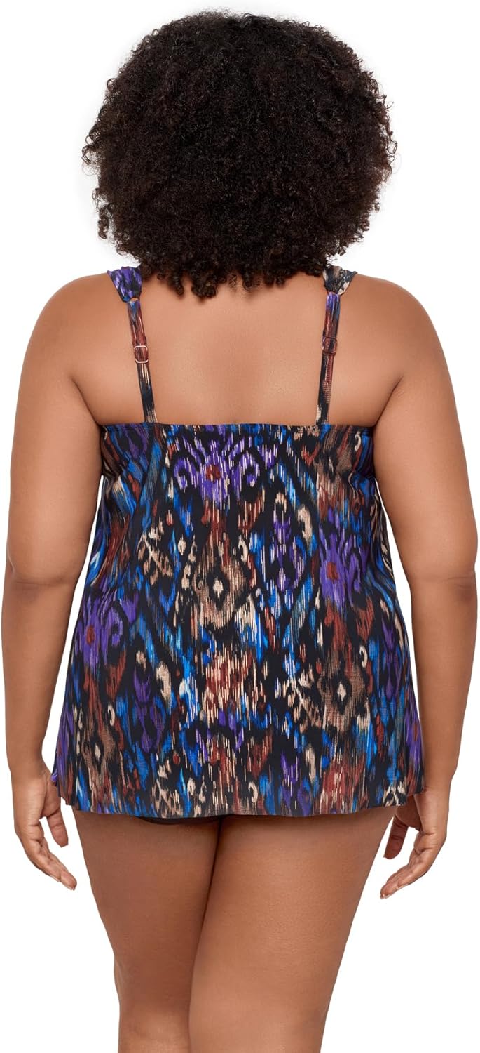 Miraclesuit Women's Swimwear Network Mariella High Neckline Mesh Detail Underwire Bra Tankini Bathing Suit Top - Image 3