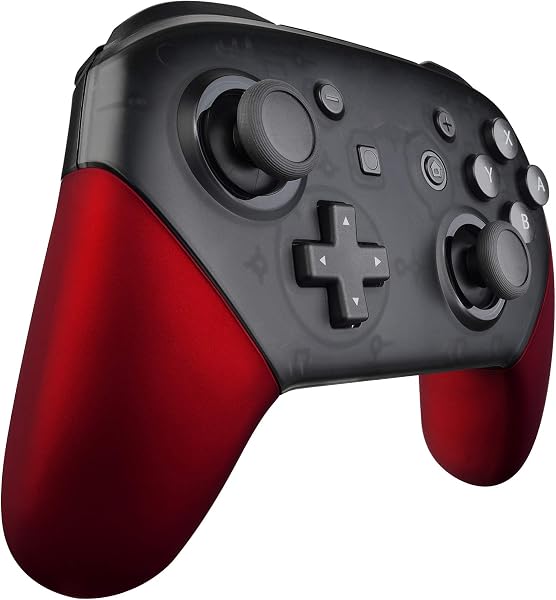 eXtremeRate Griff Case Shell für Nintendo Switch Pro, Matt DIY-Ersatz Grips Hülle Schale Gehäuse Ersatzteile für Nintendo Switch Pro Controller(Rot)-KEIN Controller - 4