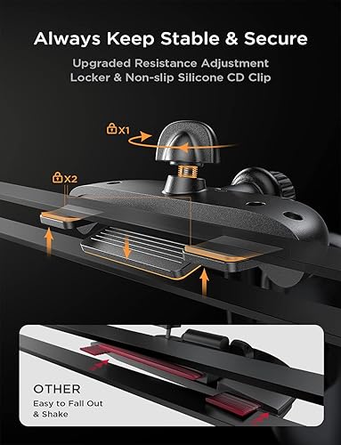 Miniatura 12 de LISEN Soporte para teléfono de CD para coche, iPhone 17, ranura ajustable para CD, soporte de teléfono resistente para tu automóvil, accesorios