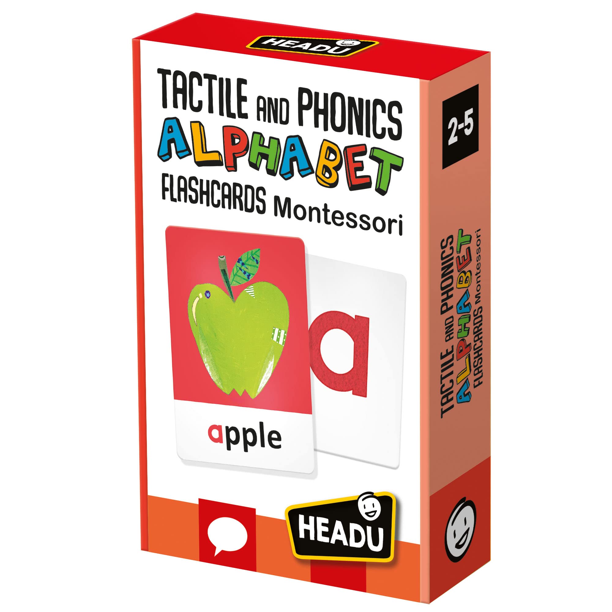 Headu Tactile and Phonics Alphabet Flash Cards Montessori - Toddler Preschool Learning Activities Ages 2-5, Educational ABC Flashcards for 2 3 4 5 Year Old Boys Girls, Speech Therapy, Teaching Games
