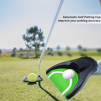 Putting Machine with Ball Return, Golf Putting Cup Golf Training Aid for Indoor & Outdoor Garden Backyard Use