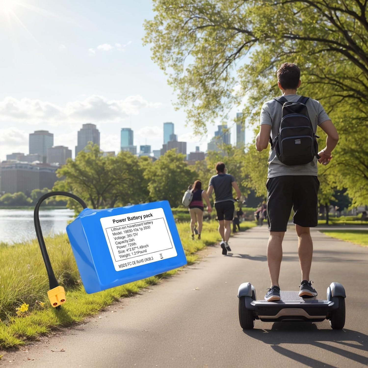 36V 72Wh Hoverboard 10s1p 2000mAh replacement battery, 4 "L X2.67 W X1.49 h 5 71V3pyIj0jL. AC SL1500