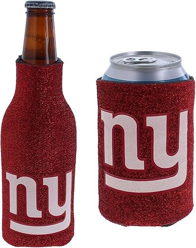 Miniatura 16 de Soporte aislante para latas y botellas de fútbol, hielera Huggie (escudo verde de Nueva York/logotipo (Jets)