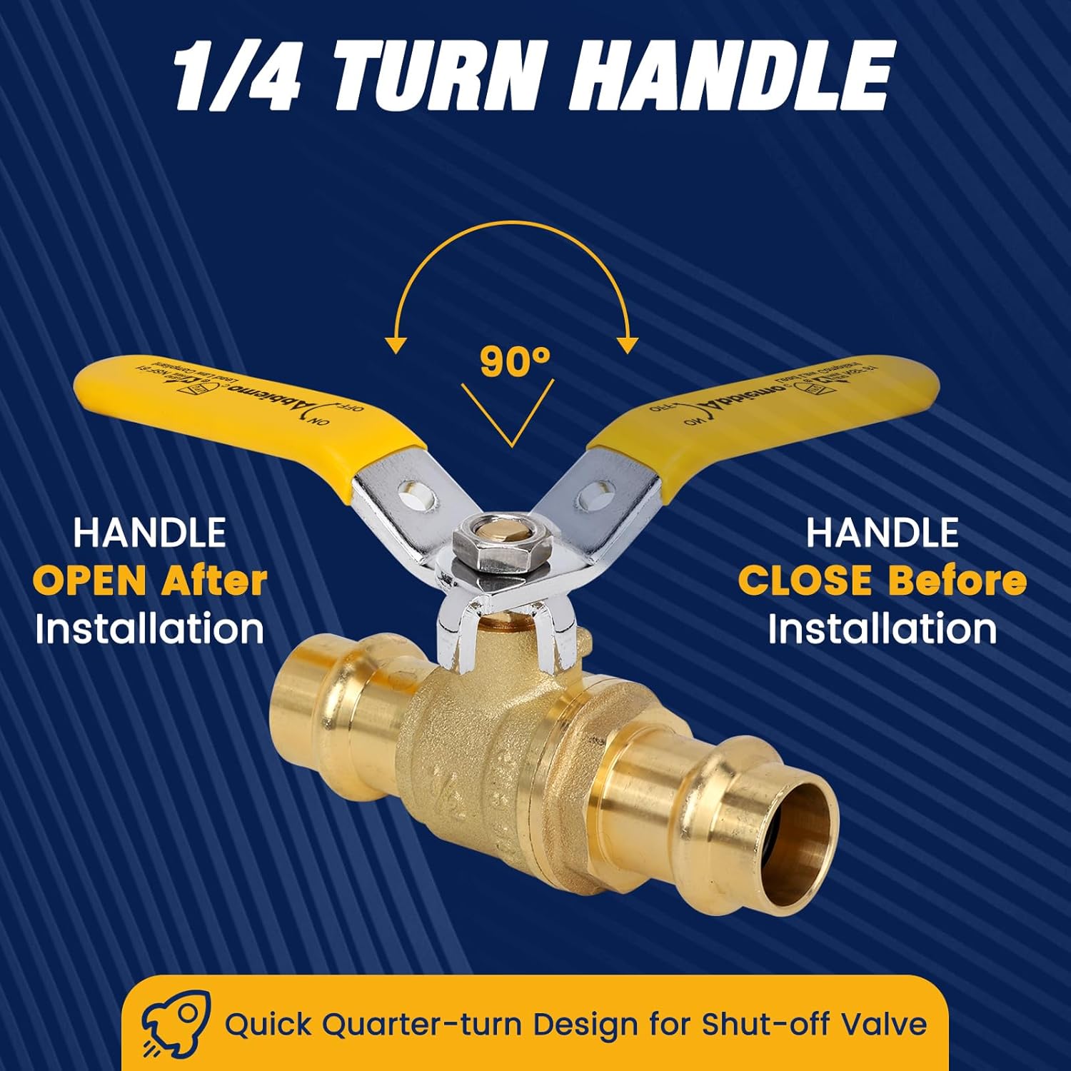 10PCS 3/4" Press Propress Ball Valve with EPDM O-Ring 1/4-Turn Full Port Shut Off Stop Valve for Copper Tubing Connection