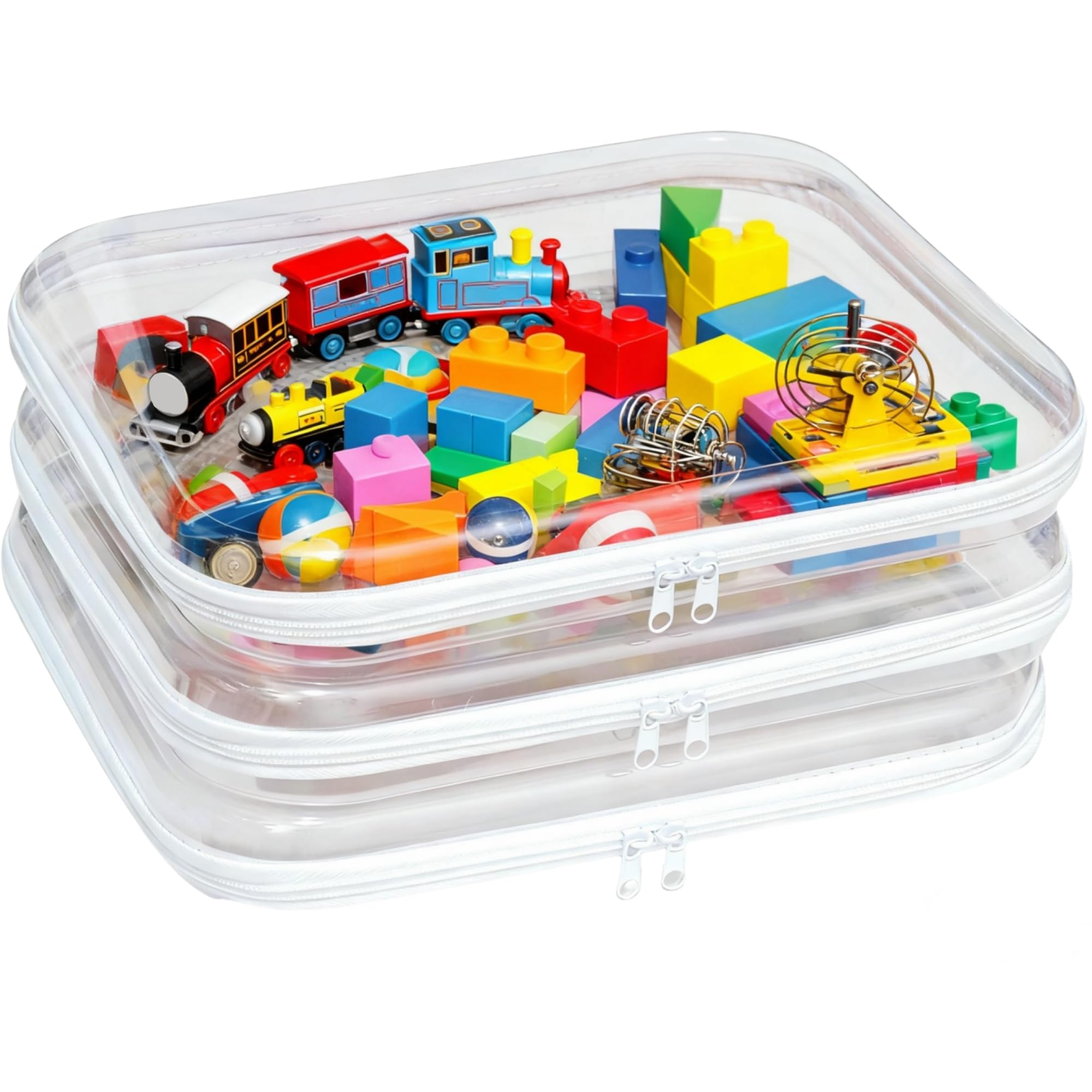 Photo 1 of PGAXM 3PCS Clear Hard Plastic Zipper Case Organizer