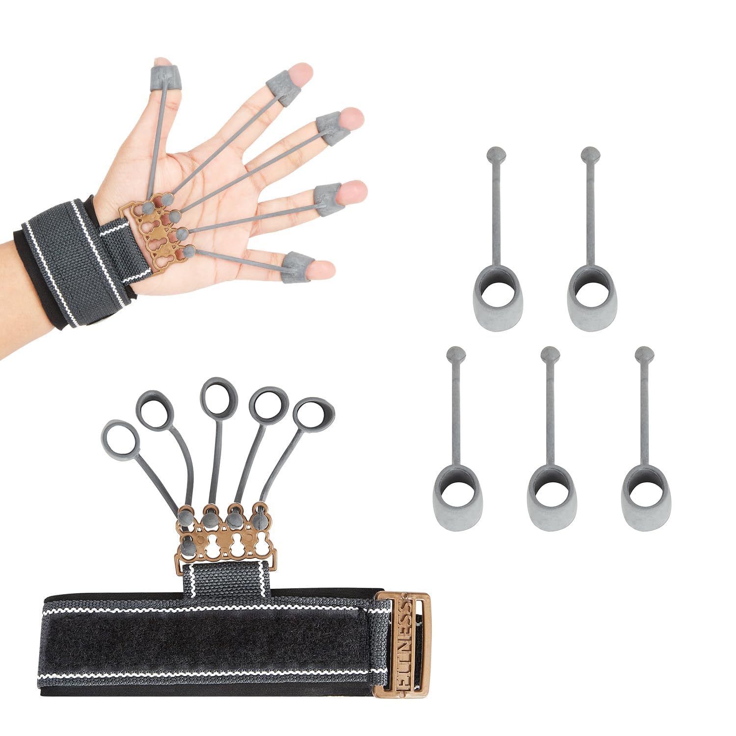 AMIFIT Finger and Hand Grip Exerciser Physiotherapy Fitness Gripper, Combo 2
