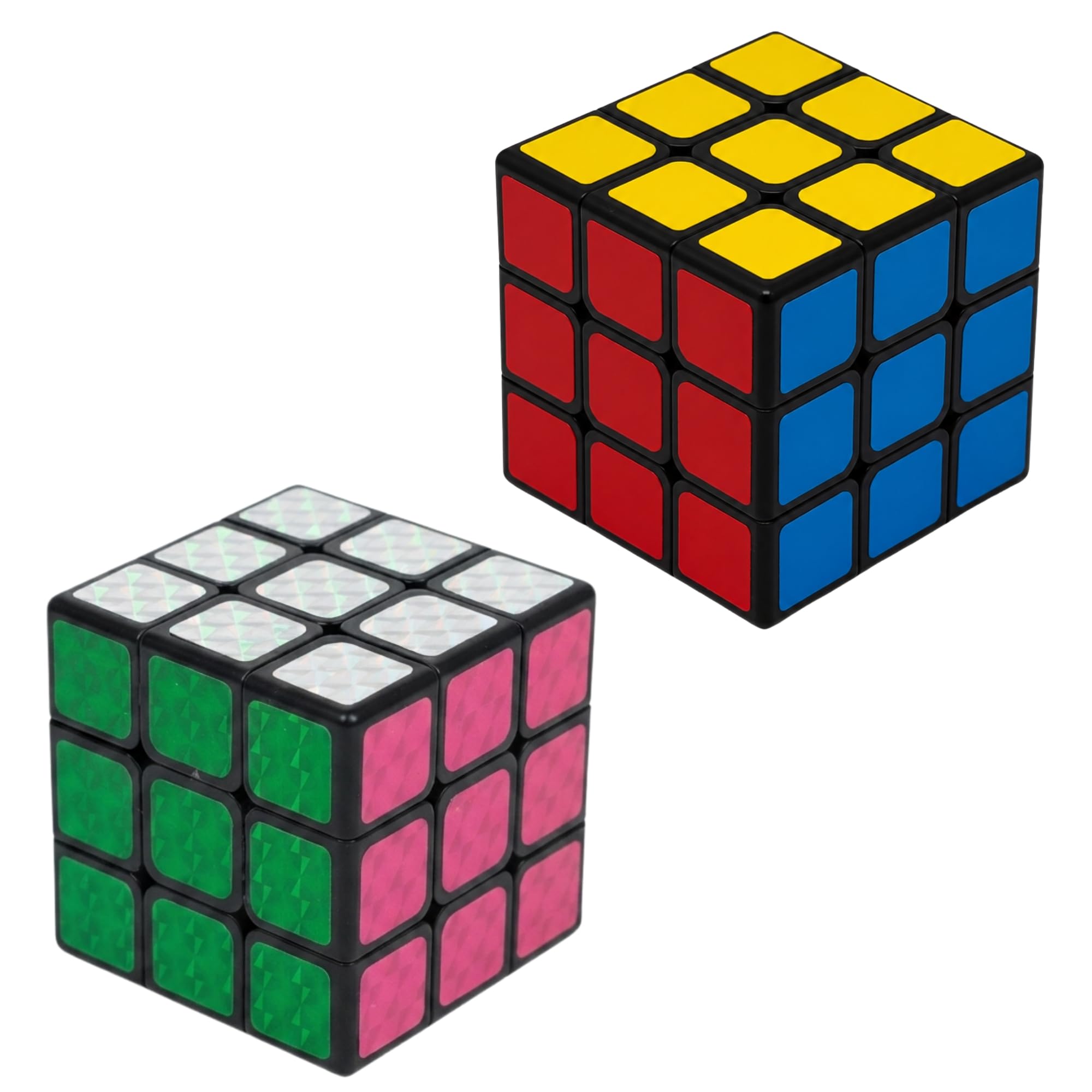 1x Random Magic Cube Puzzle, 5.5cm Brain Teaser Toy, Classic or Crystal Design, Party Favour & Party Bag Filler, Gift for Kids, Teens & Adults, Birthday Christmas Stocking Filler — image 1