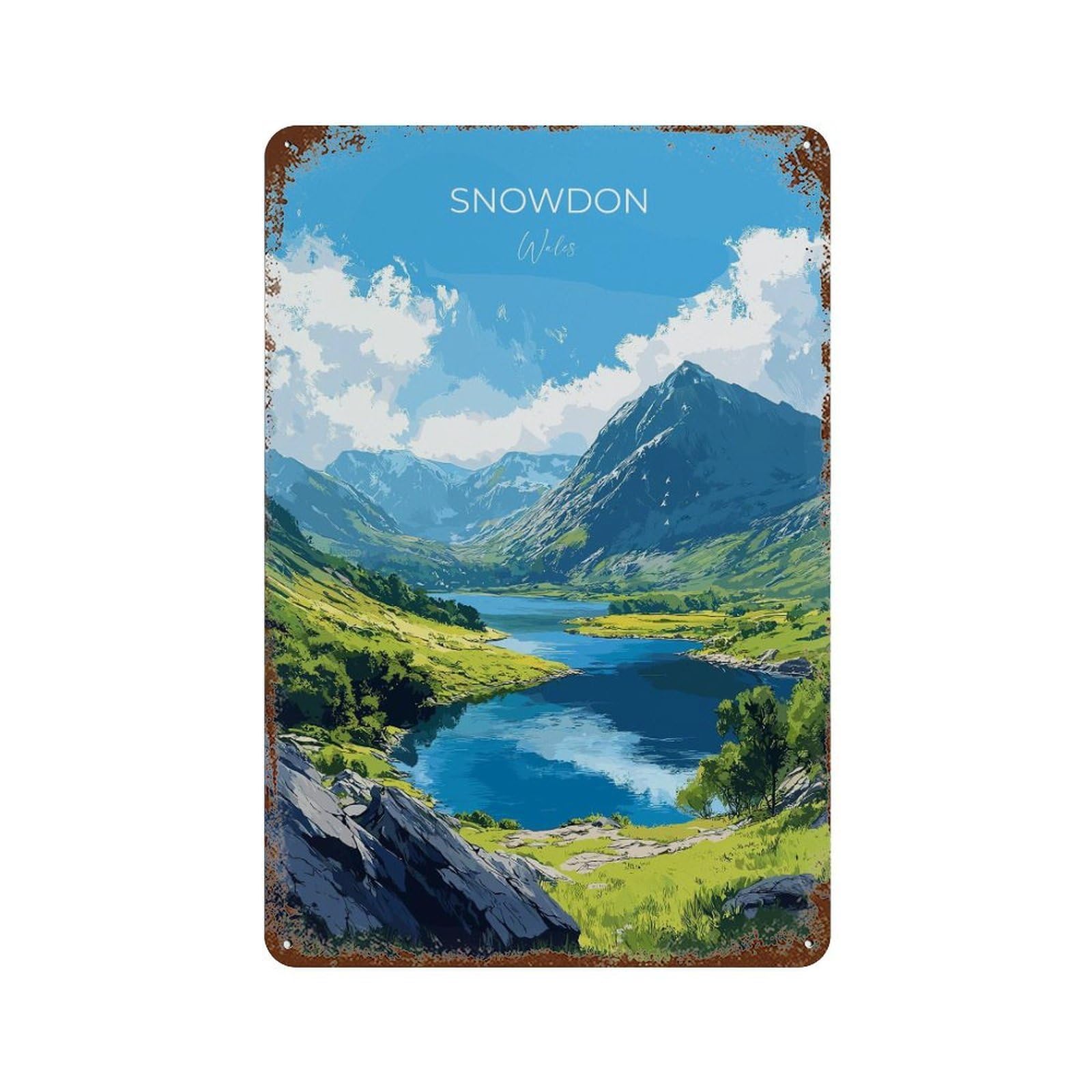 xiaoxiaoshen Snowdon Travel Wales Welsh Snowdonia Lovers Gift Wall Decor Art Metal Tin Poster Modern Home Decor Art Home Bar Shop Decorations Vintage Sign 30x20cm