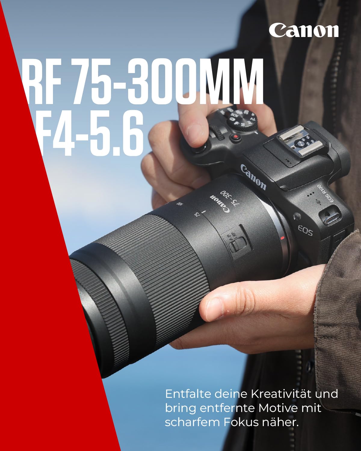 Canon RF 75-300mm F4-5.6 Objektiv | Leichtes Telezoom-Objektiv für Tier- & Sportfotografie | Mit Autofokus-Motor & Super-Spectra-Beschichtung | Kompatibel mit Canon EOS R Systemkameras