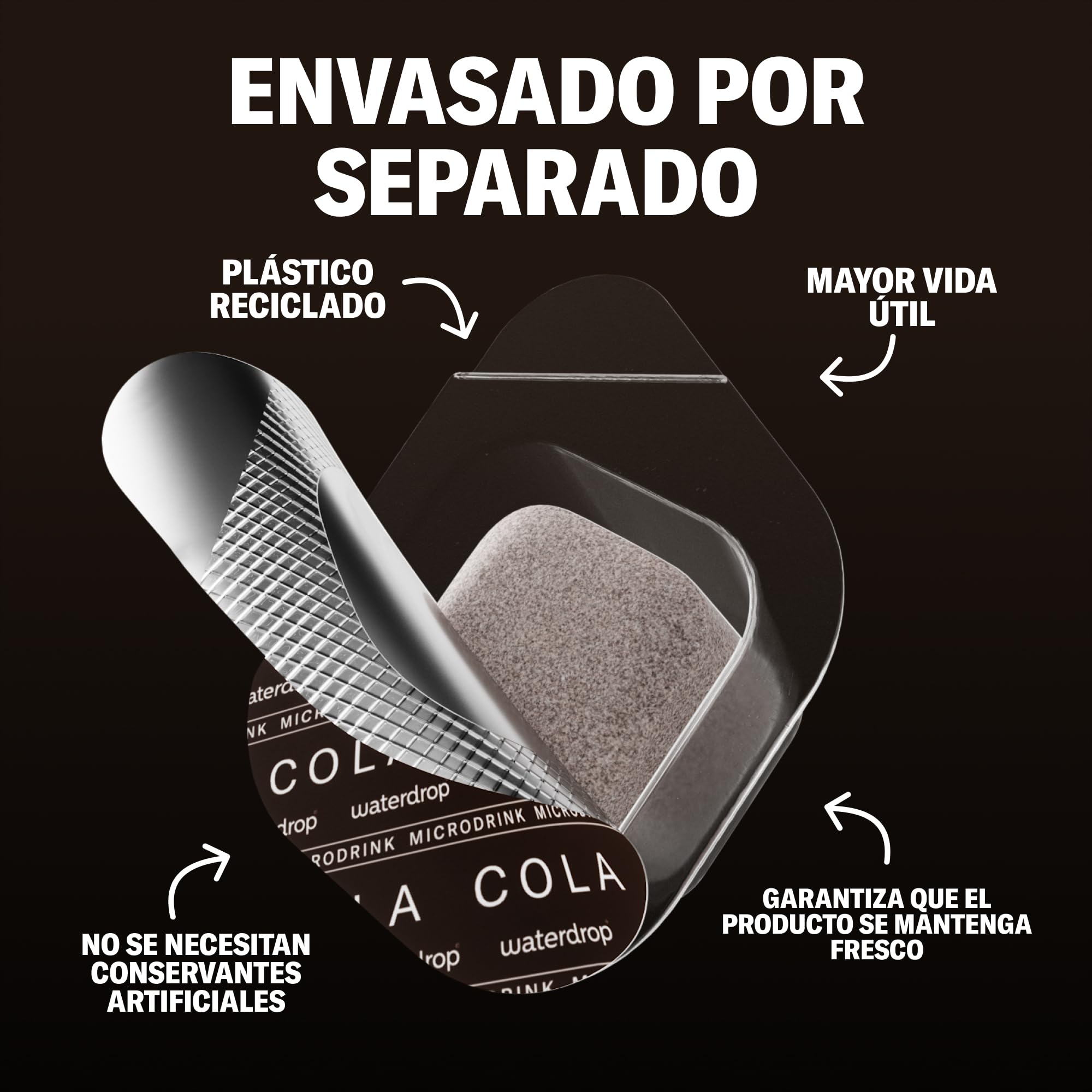 waterdrop® Microdrink Cola NUEVA RECETA – 36 saborizantes para agua sin azúcar, auténtico sabor a cola, cero calorías, con vitaminas, alternativa saludable a refrescos, ideal para agua con gas