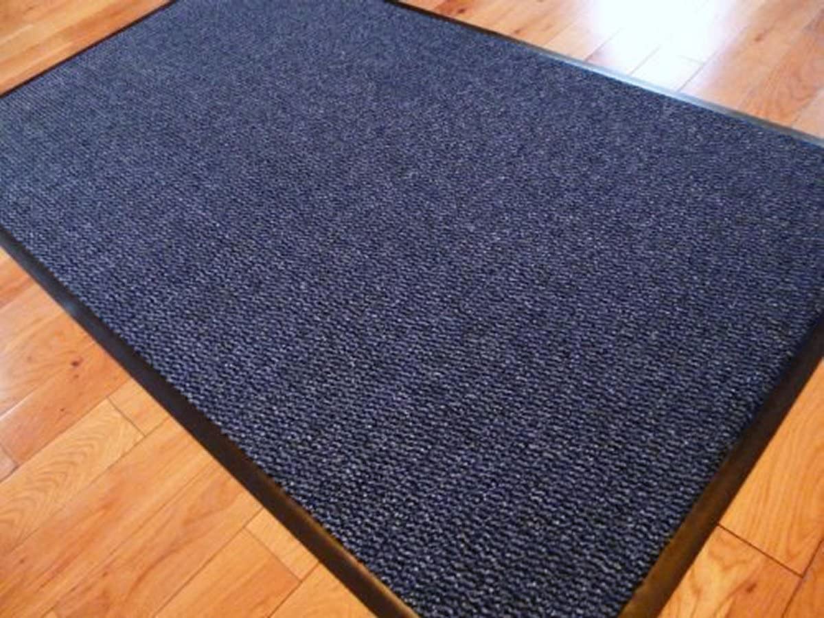 TrendMakers Small Medium Entrance Door Mat 50cm x 80cm Rubber Backed Non Slip -Midnight Blue/Black — image 1