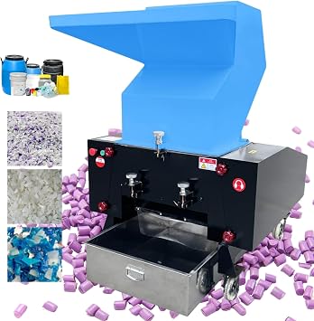 Electric Plastic Shredder Heavy-Duty Industrial Crusher 11KW 400-700KG/H High Capacity for Recycling Plastic Bottle Rubber Wood Granulator Three-Phase 208V