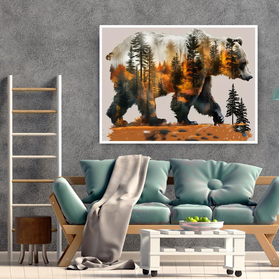 Kits De Pintura De Diamantes De Oso Del Bosque Para Adultos, Arte De Diamantes Para Oso Adulto, Kits De Manualidades De Pintura De Gemas, Arte De Gemas 5D, Perfecto Para Decoración