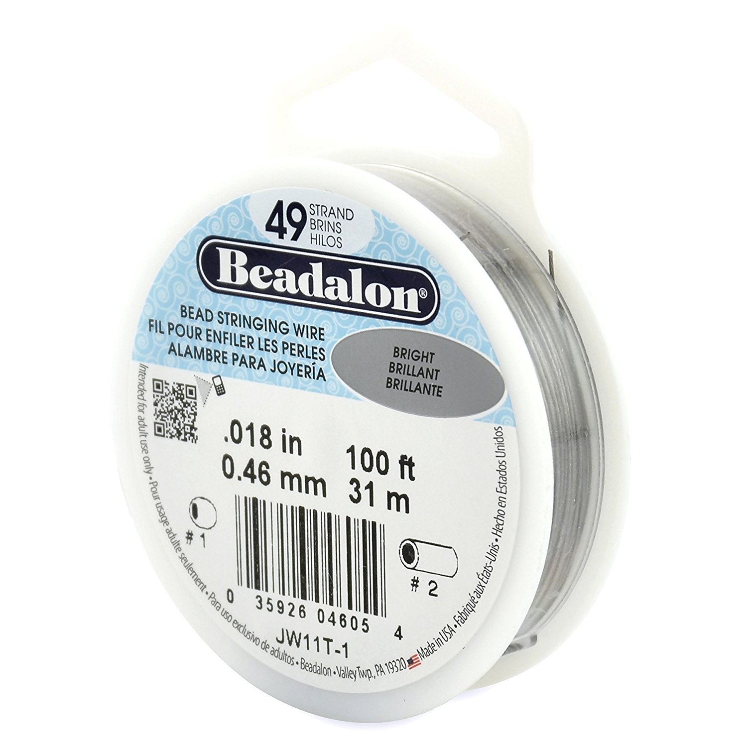 Beadalon 49 Strand 31m (100ft) Bright Qty 1