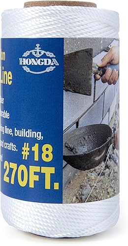 Miniatura 44 de HONGDA Cuerda de Nylon Trenzado, #18 x 540 pies Cuerda de Línea de Albañil, Cordel de Nylon para Trabajos de Mampostería, Línea de Trote, Línea