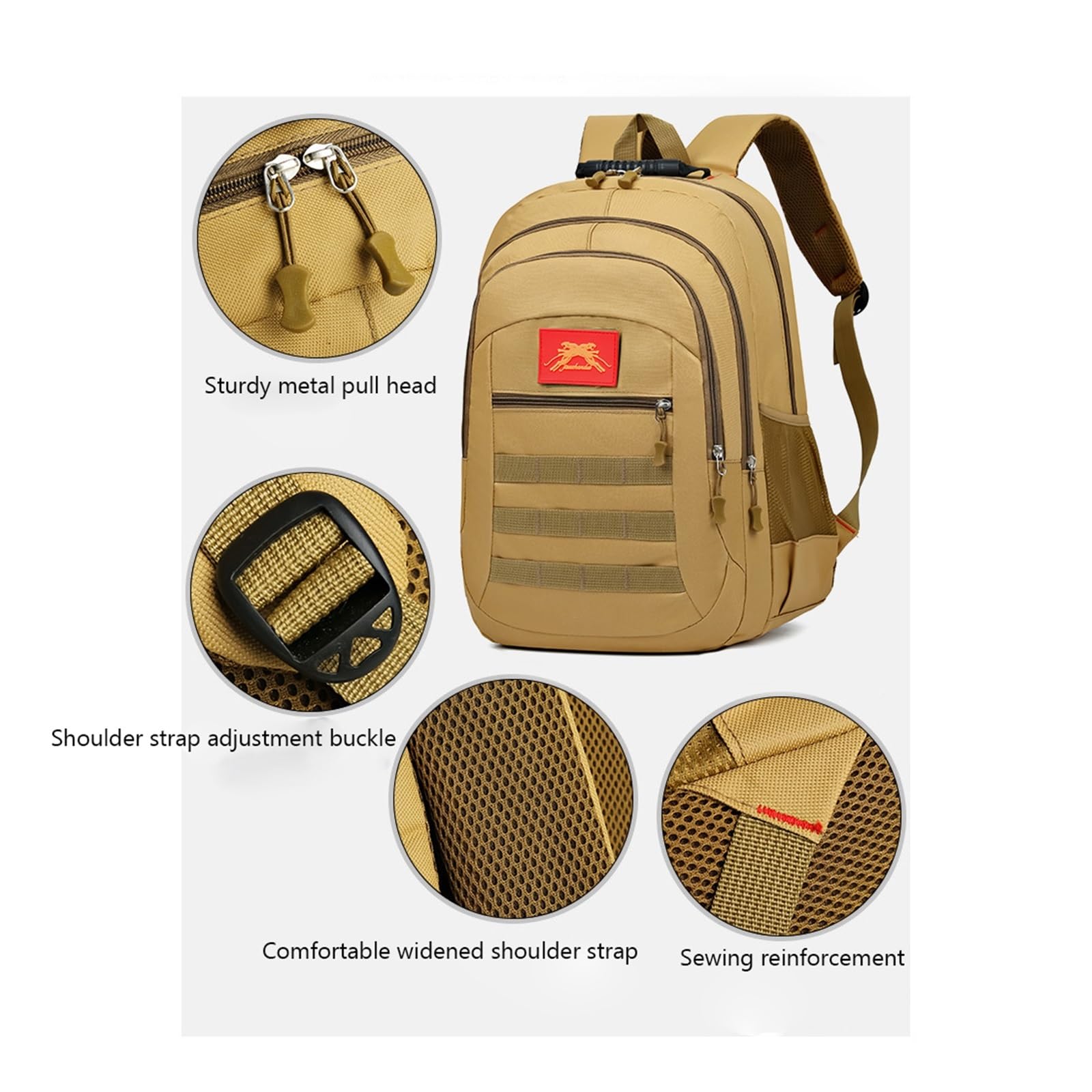 Wojskowy Plecak Taktyczny, Lekki Plecak Turystyczny Trekking 20-35l Swobodny Oddychający, Plecaki Sportowe, Wodoodporne, Do Wędrówek, Wspinaczki, Na Zewnątrz, Podróżowania(Black camouflage)