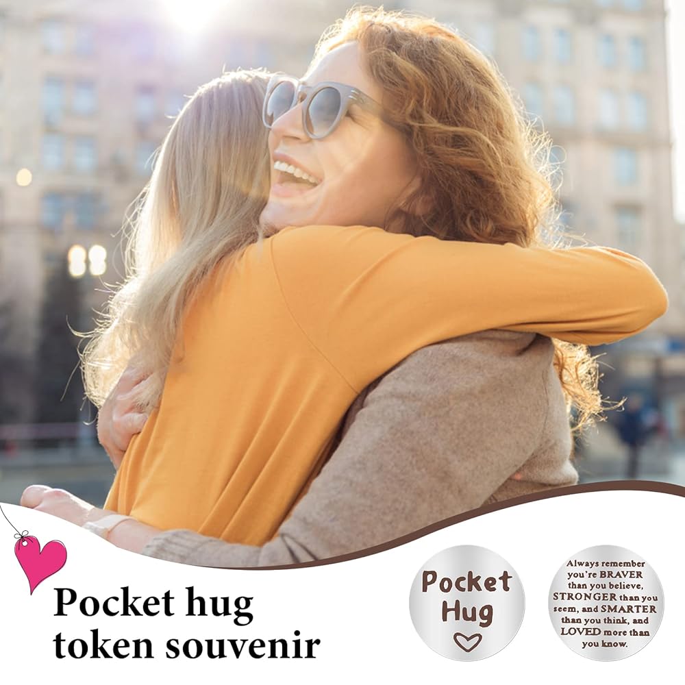 Gettone Abbraccio Tascabile Cobee - Double Face, Portachiavi Ispiratore, Regalo Per Distanza - Foto 2