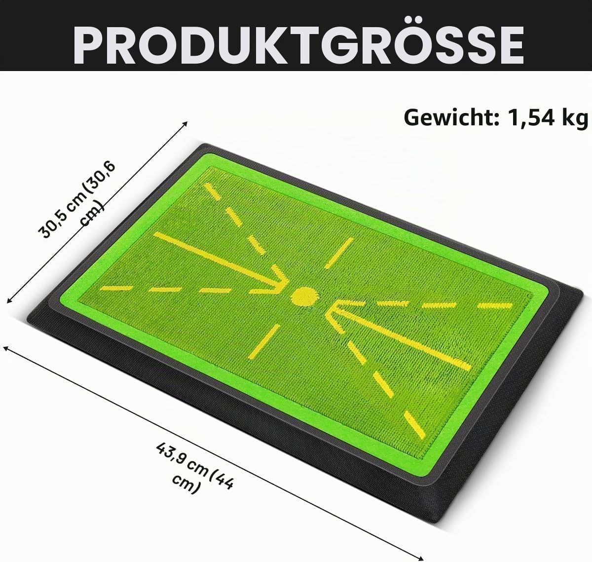 SWINGTEK Golfschwungmatte, robustes Pitchgabelbrett, 30,5 x 43,2 cm, Golf-Trainingsmatte für Schwungwege-Feedback und Indoor-Übung