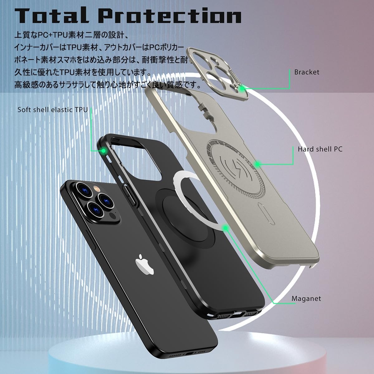 Amazon.co.jp: YUZOR for iPhone 15 Pro ケース 米軍MIL規格の保護 耐