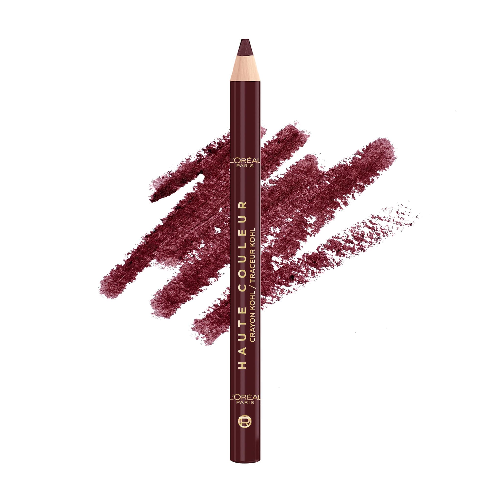 L'Oreal Paris Haute Couleur Kohl Eyeliner Pencil, Intense Eye Liner Color with Smooth Gel-Like Formula, Up To 12HR Eye Makeup Wear, 150 Burgundy Cashmere