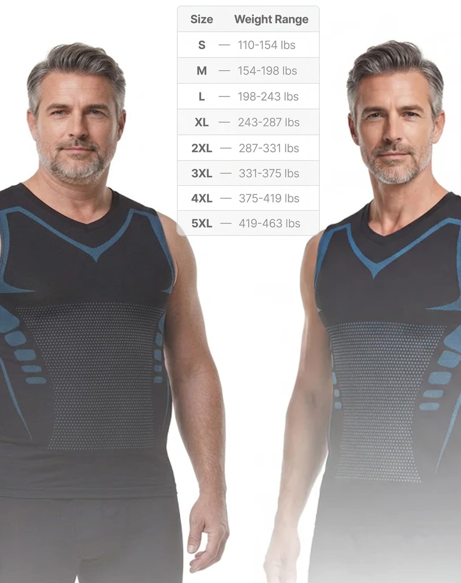 North Alpine Compression Shirt - Men NorthPower lonic Compression Vest for Posture Support and Chest Slimming — view 7