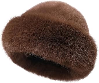 Faux Fur Bucket, Luxurious Fur Hats, Stylish Pure Color Winter Hat, Fluffy Cute for Women Men