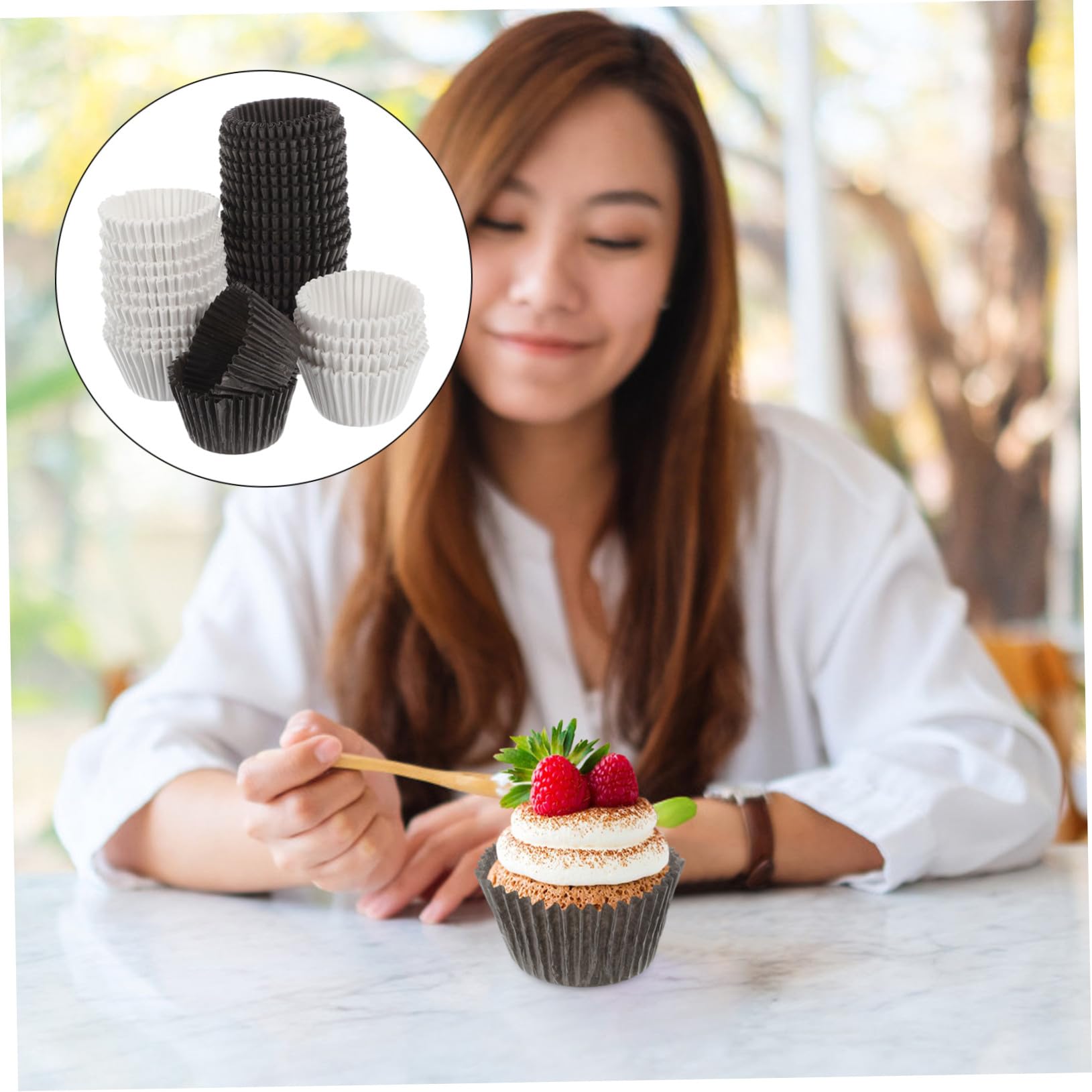 Mipcase Moldes para Cupcakes de Papel Resistente Grasa 1000 Piezas Gruesos y Fáciles de Usar para Pastelería y Fiestas en Tiendas de Postres