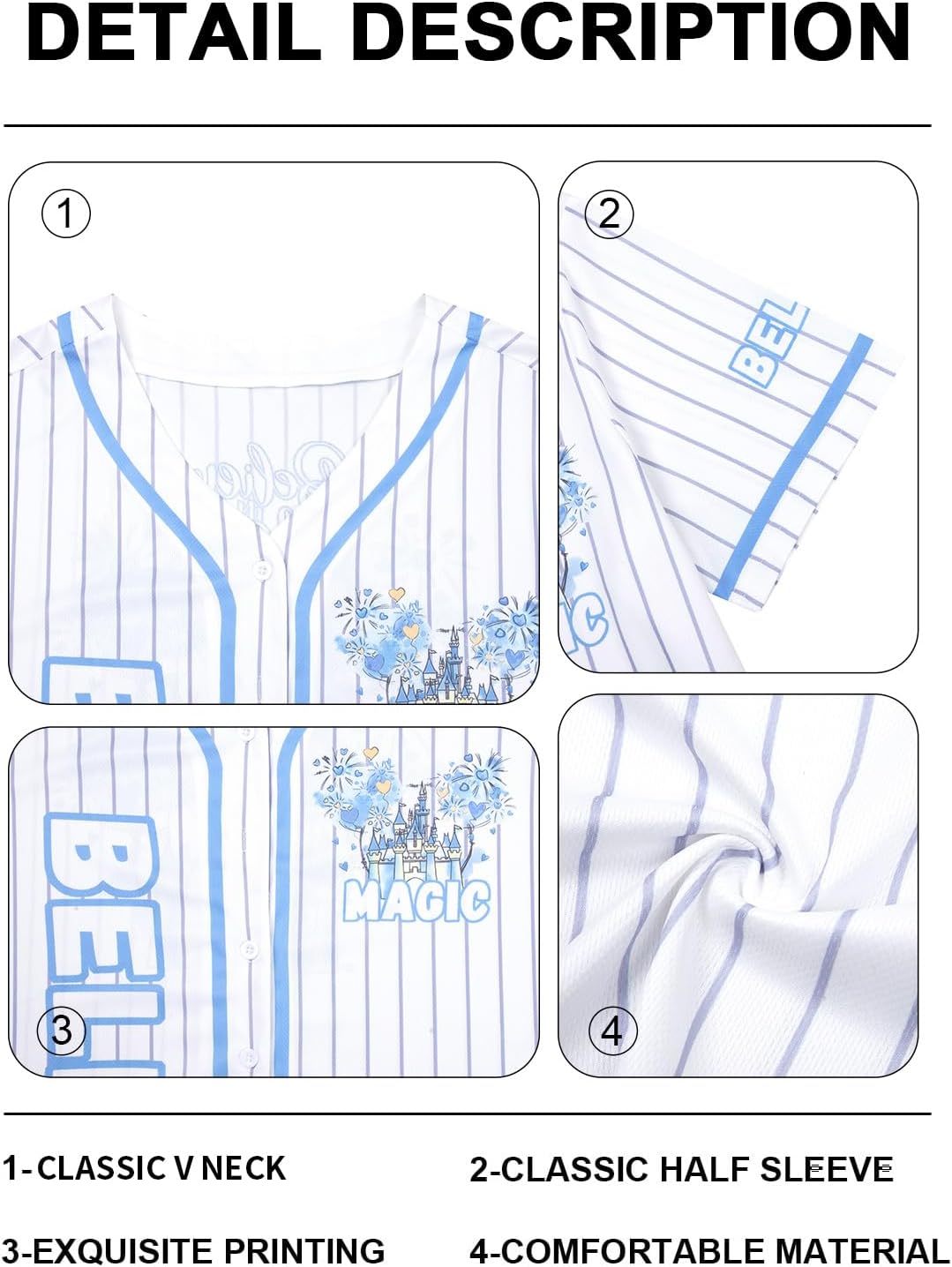 Magic Kingdom Baseball Shirt Women Princess Jersey Fairy Castle Graphic Tees Family Vacation Trip Short Sleeve Tops - Image 6