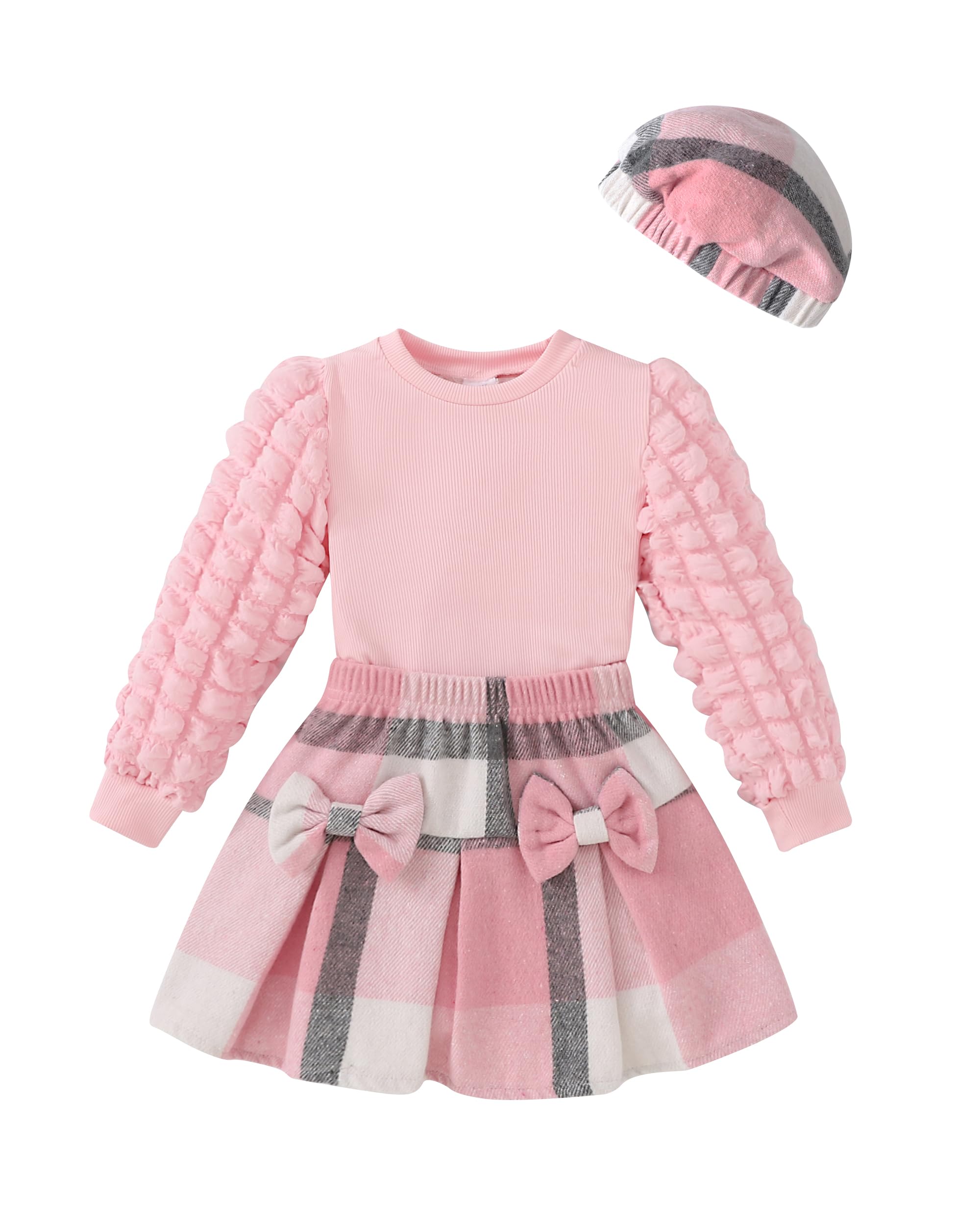 Toddler Girl Clothes Outfit Shirt Top Plaid Mini Skirt Outfits Set Little Girl Dresses Kids Clothes for Girls 18M-8T