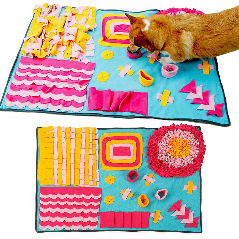 Schnüffelteppich Hund,Waschbar Faltbar Schnüffelrasen, Schadstofffrei Trainingsmatte Futtermatte Schnüffeldecke Für Haustier Hunde Katzen, Interaktive Spieltrainingsdecke Dog Puzzle Toys,C