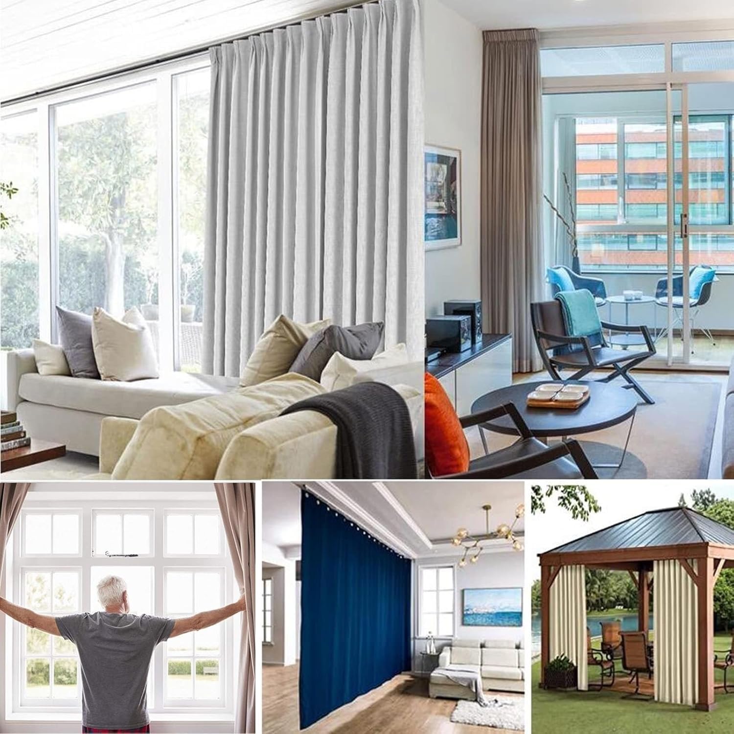 Verstellbare Gardinenstange 100-600cm Wand/Deckenmontage Aluminium Vorhangschiene für Wohnzimmer und Schlafzimmer Schwarze Vorhangstange für Fenster- und Raumteilerstabiles und stilvolles Design
