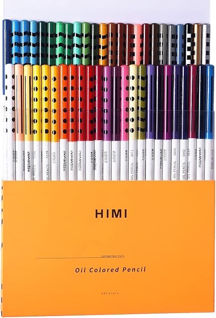 HIMI Oil-Based Pencil Set of 48 Colors, Professional Colored Pencils for Adults, kids, and Coloring Book, Artist Drawing Pencils for Blending, Sketching, and Painting