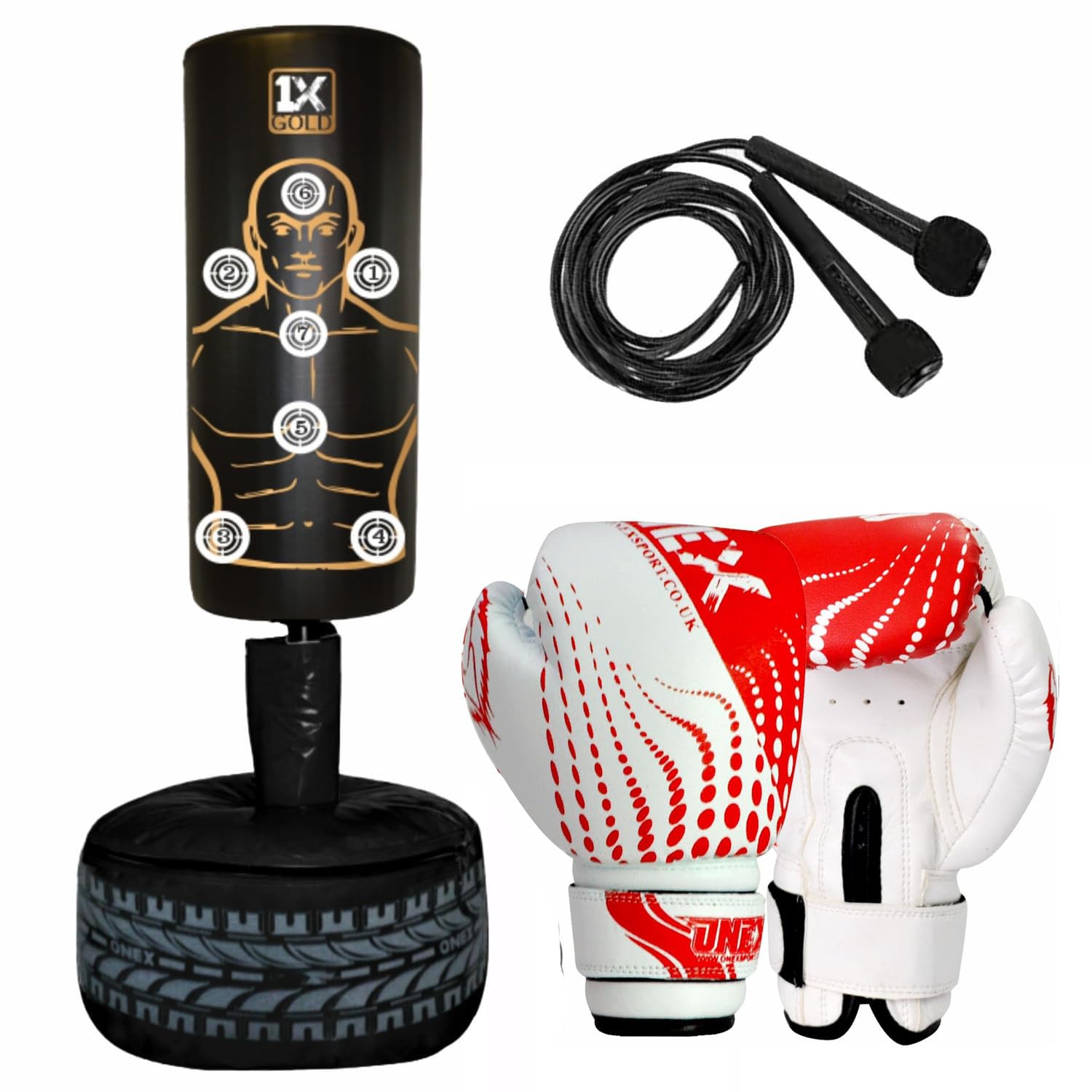 Freestanding boxing Bag, Kids free standing Punching Bag, 3FT Self Standing punch Bag for juniors Practicing boxing, to engage in physical activity. (Black/RED)