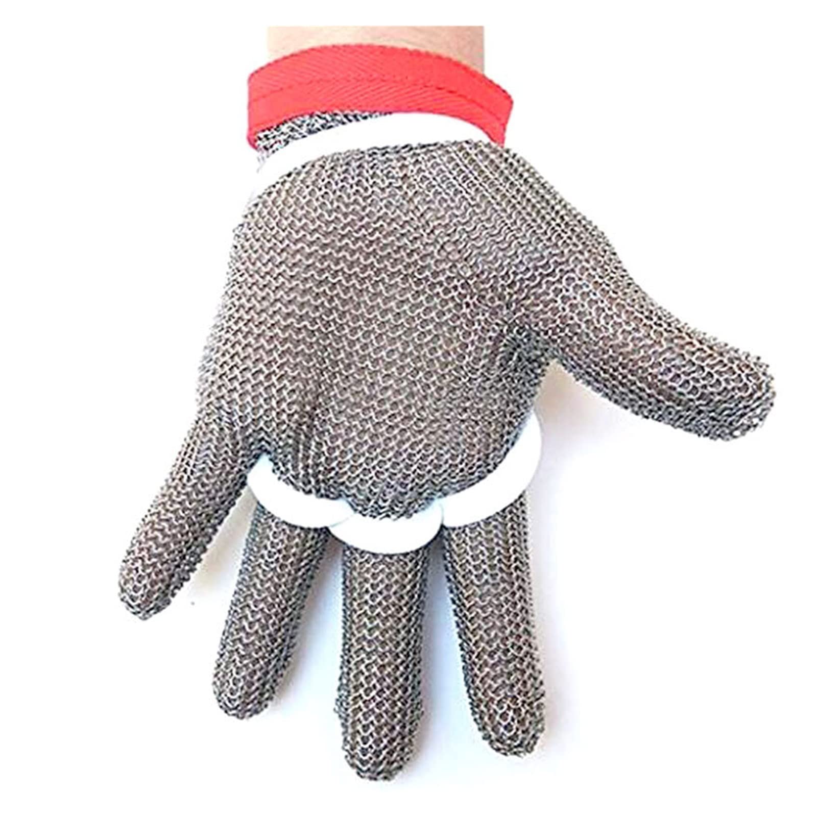 Rękawice robocze, Food Grade 304 Szczotkowana Siatka Ze Stali Nierdzewnej Siatka Odporna na Przecięcie Kolczuga Rękawiczki Do Cięcia Mięsa Butcher Glove(XL)