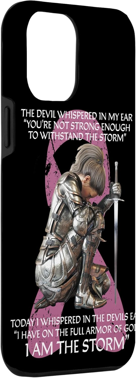 Christian I Am The Storm Breast Cancer Awareness Gifts Phone Case for iPhone 12 Pro Max