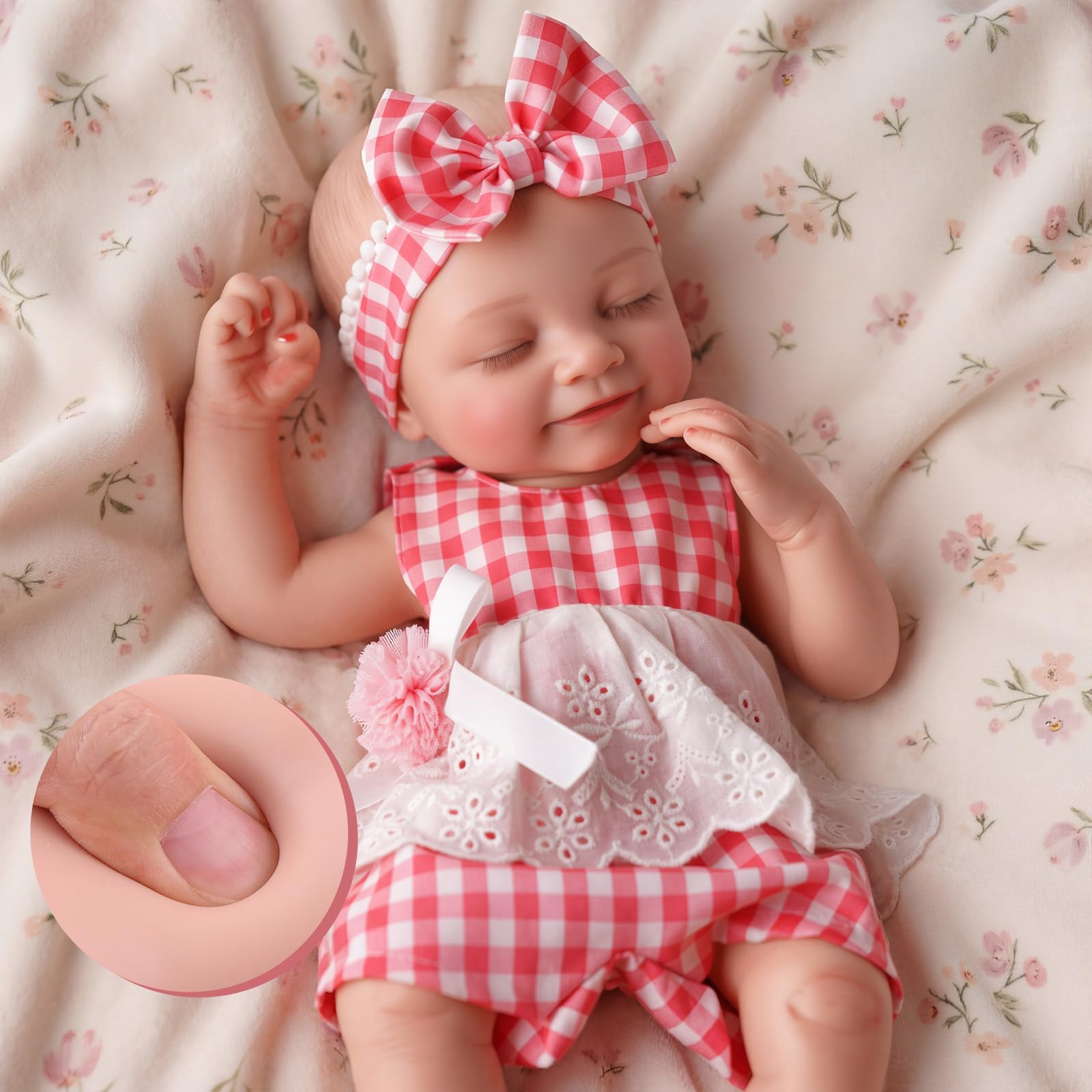 ADFO Silicone Baby Doll 16 Inch Full Body, 5 LB Weighted Reborn Girl