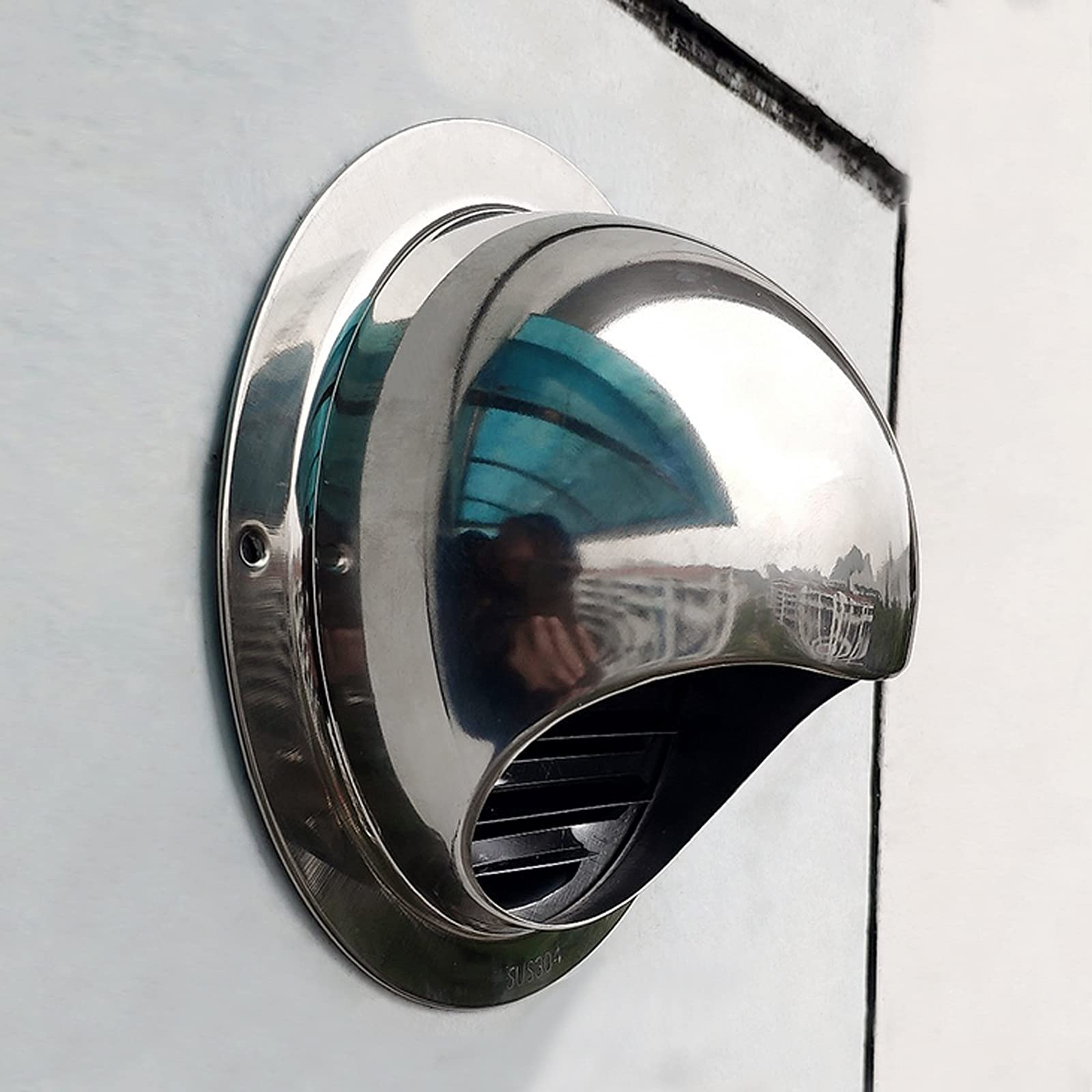 LIGUOYI Grille De Ventilation pour Cuisine, 70mm to 300mm Rond Grille De Ventilation en Acier Inoxydable, Mural Bouches D'aération, Sortie D'évacuation avec Filet, pour L’évacuation De L'air