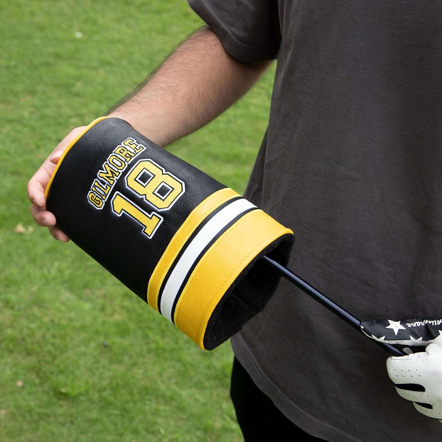 Golf Club Head Covers Funny Driver Headcover - Elegant Embroidery Premium Leather Gilmore Barrel Head Covers for Golf Clubs
