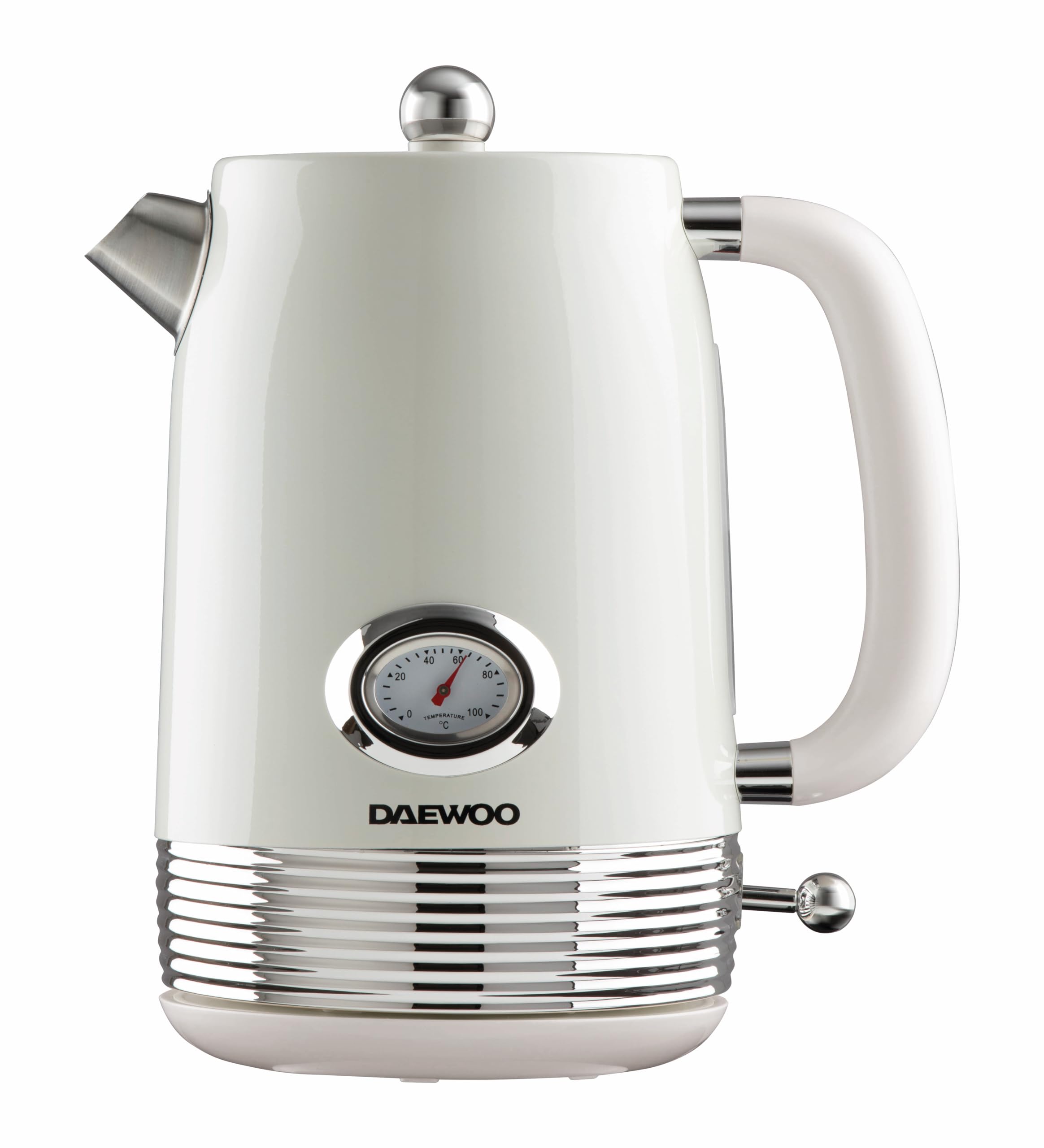 Daewoo Unisex Cream 1.5L 'Denver Collection' Retro Kettle 6-Cups-In-1-Boil Jug Temperature Gauge In