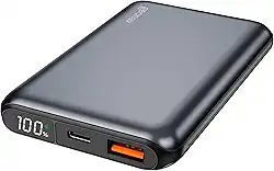 Geonav Power Bank, Carregador Portátil Universal 10.000mAh, USB-A (até 18W) + USB-C (até 20W), Compacto, Carregamento Rápido, Pass Through, Led Indicador de Bateria, PB10K20WSG, Cinza espacial