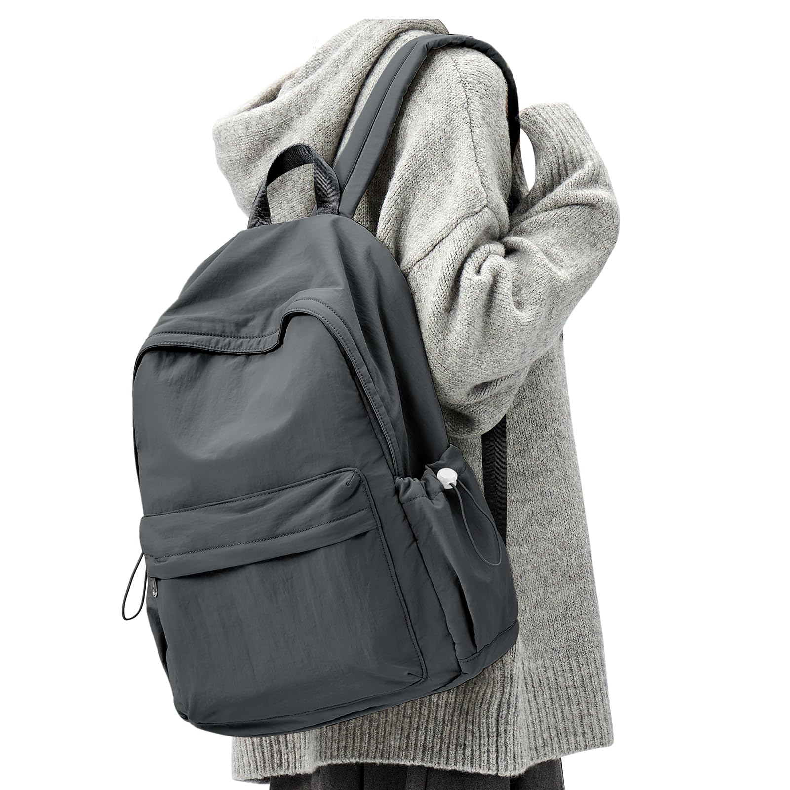 Simple School Backpack For Women Men Aesthetic Medium Backpack Lightweight Casual Daypack College Backpacks Cute Bookbag for Teens Girls Boys Basic