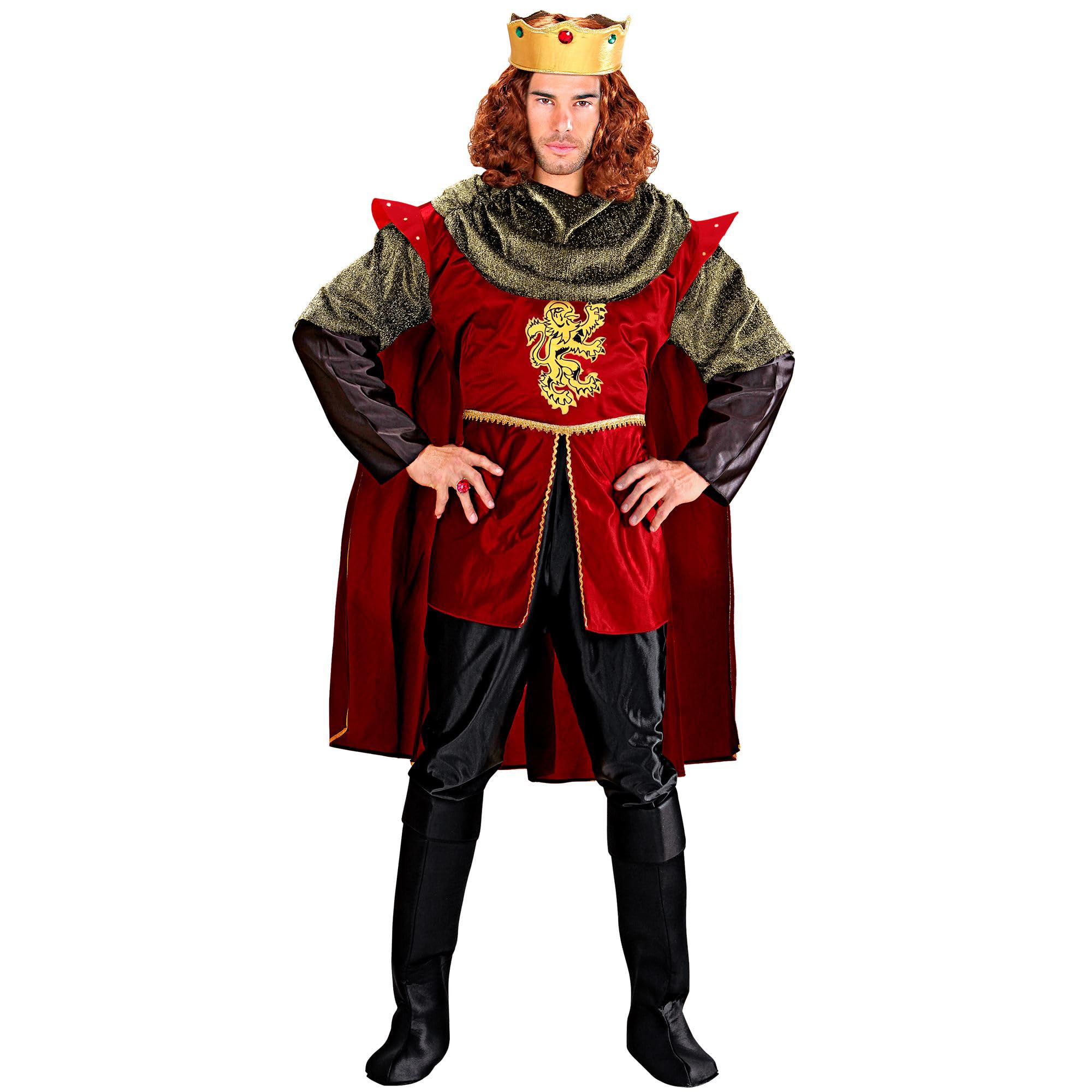 W WIDMANN MILANO Party Fashion - Disfraz de rey para hombre | Conjunto de 5 piezas, disfraz de rey, príncipe o caballero para Carnaval y fiestas temáticas de la Edad Media