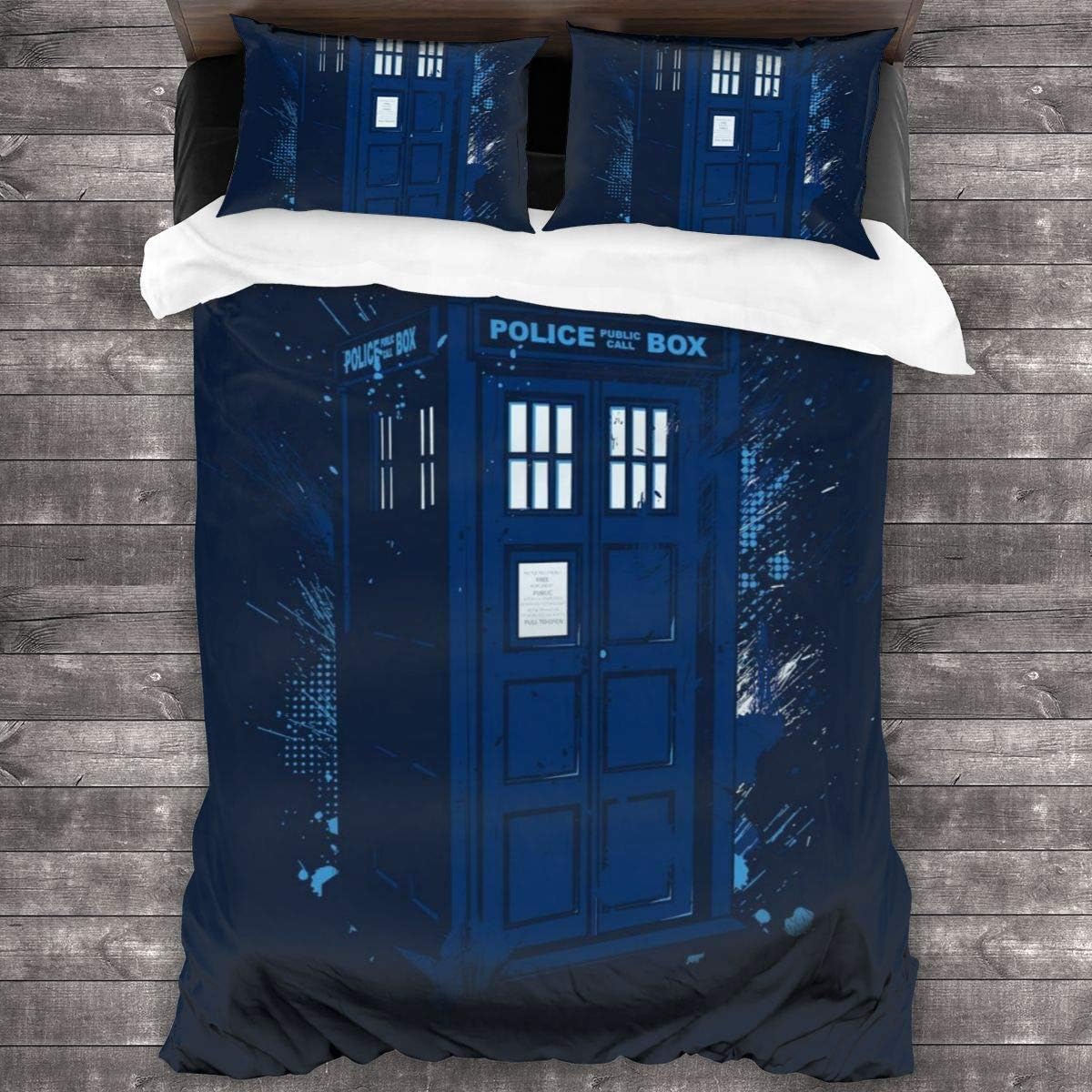 Knncch Travel in Time Tardis Doctor Who 3 Pieces Bedding Set Duvet