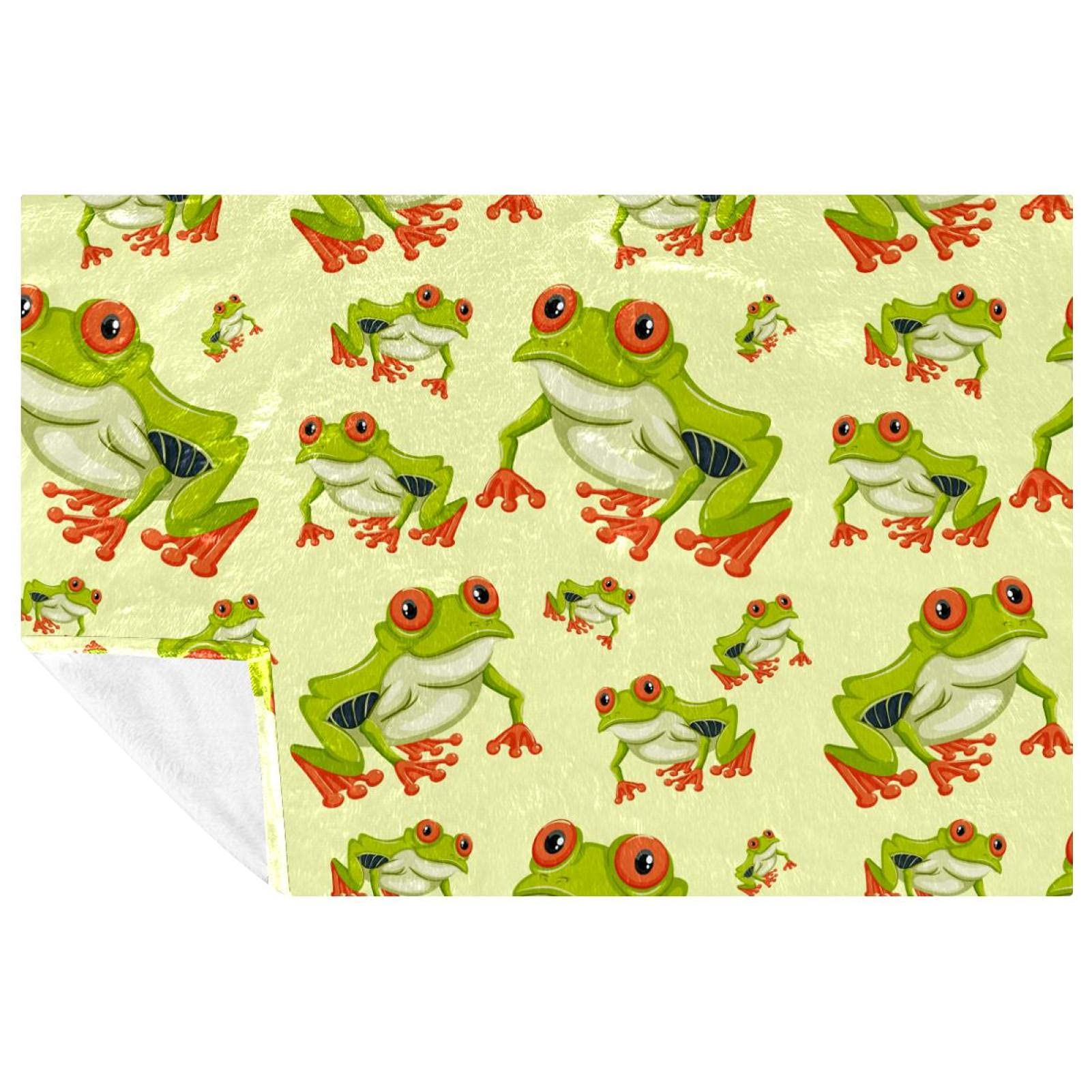 Couverture grenouille yeux rouges plaid chaud lit canapé camping pique-nique