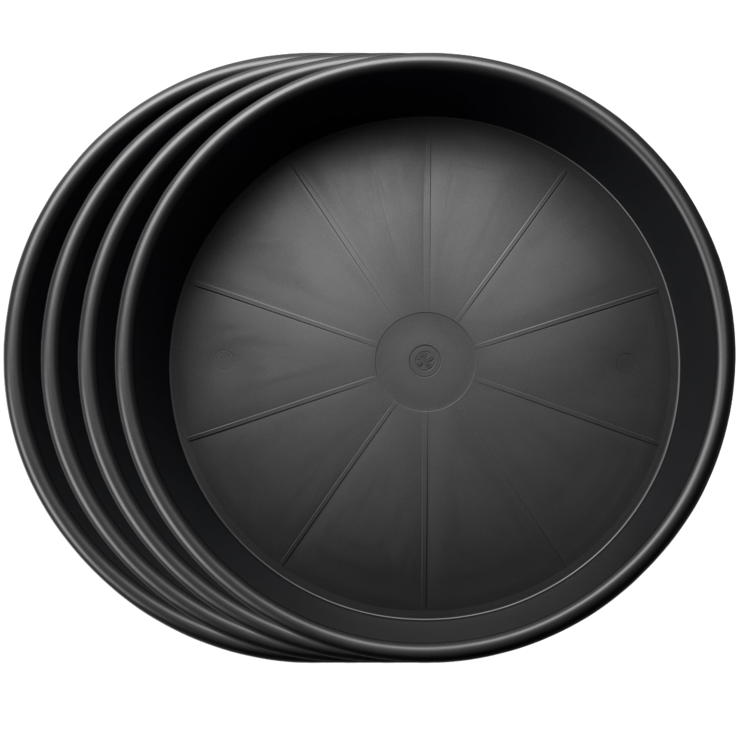 FUTURE GARDENING Plant Pot Saucers 18cm 25cm 30cm 35cm 40cm 45cm 50cm – Black Round Drip Tray Base/Plant Tray for Pots – Multi Pack 1–100 (Ø 25cm, Pack of 4)