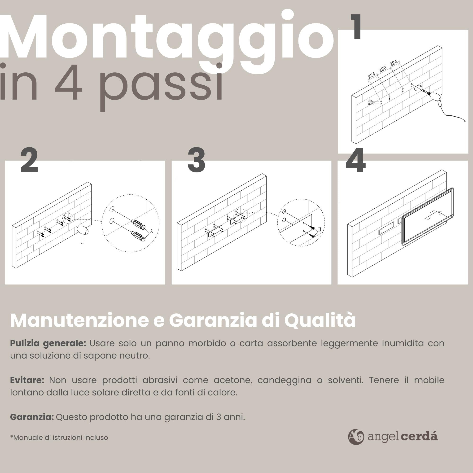 Angel Cerdá – Specchio da Parete Moderna Rettangolare con Cornice in Legno Noce | Grande Specchio di Design per Soggiorno, Camera da Letto o Ingresso | Decorazione Elegante | 100 x 50 x 7 cm