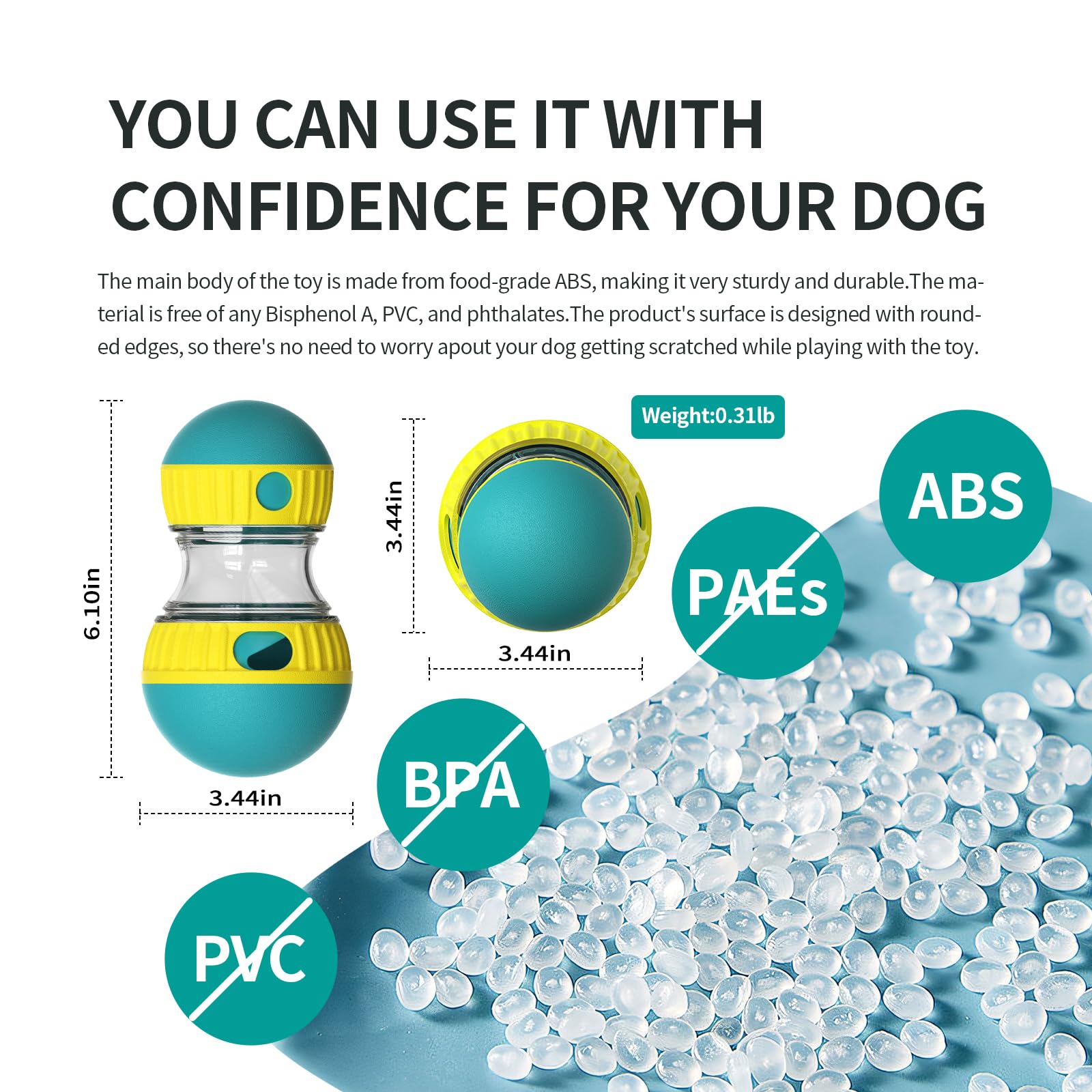 Dog Puzzle Toy - Treat Dispensing Ball For Mental Stimulation, Slow Feeder For All Dog Sizes - View #4